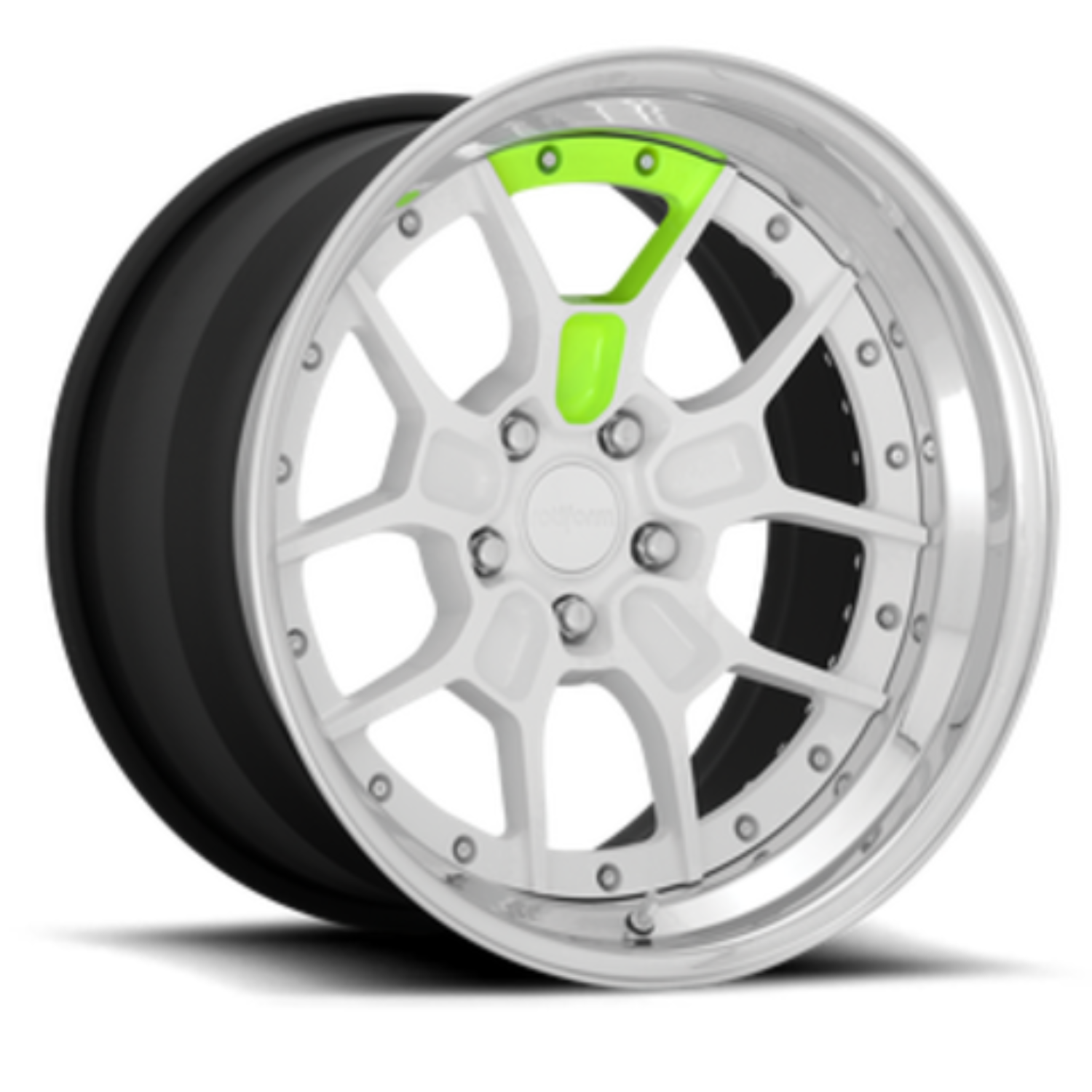 jante rotiform blanche et jaune